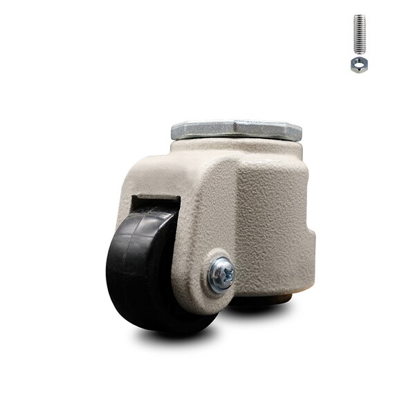 Nylon Swvl Threaded Stem Caster w/2.44" Black Wheel and M12 x 1.75mm x 18mm Stem